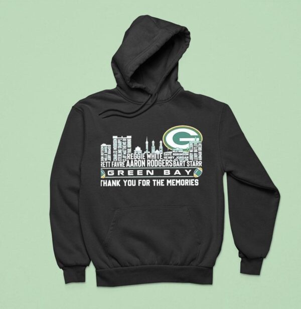 Green Bay Packers City Skyline All Names Of Legends Thank You For The Memories Hoodie