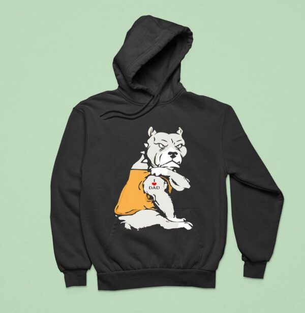 I Love Dad Pitbull Tattoo Hoodie