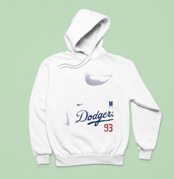 Los Angeles Dodgers X Min Yoongi Bts Art Signature Hoodie