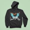 Maroon Love Is Like Flaming Butterfly Hoodie