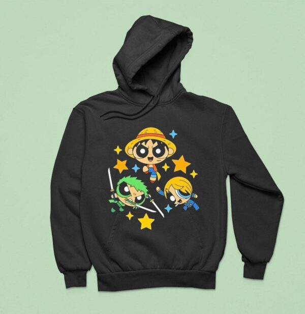 Monkey D Luffy Roronoa Zoro And Sanji From One Piece Style Of The Powerpuff Girls Hoodie