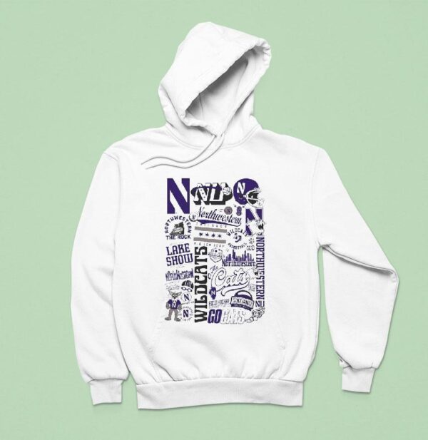 Northwestern Wildcats Lake Show Baseball Football City Skyline And More Hoodie