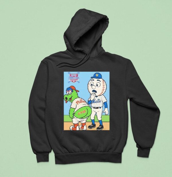 Phillie Phanatic Philadelphia Phillies Ftm Vs Mr Met New York Mets Caricature Hoodie