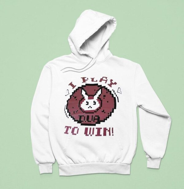 Rabbit I Play To Win Pixel Hoodie