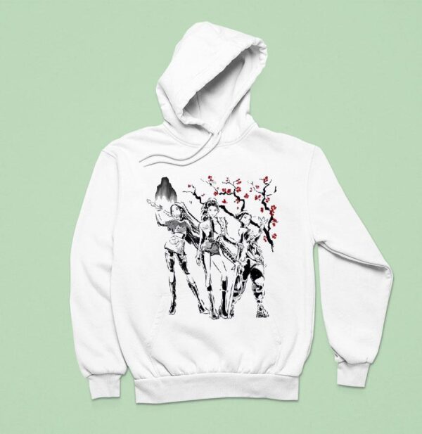 Rumi Mira And Zoey Of Huntr X From Kpop Demon Hunters In Japanese Sumi E Style Hoodie