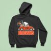 Snoopy And Woodstock Driving Car Cleveland Browns Hoodie