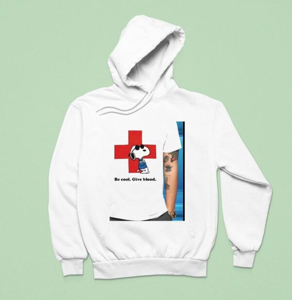Snoopy Be Cool Give Blood Red Cross Hoodie