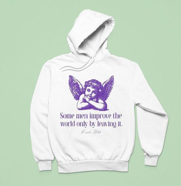Some Men Improve The World Only By Leaving It Oscar Wilde Cherub Hoodie