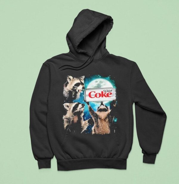 Three Raccoons Diet Coke Moon Hoodie