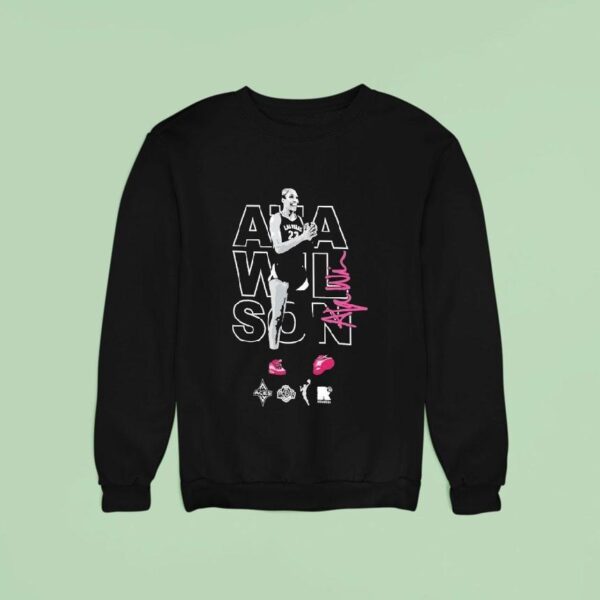 A Ja Wilson Las Vegas Aces Basketball Wnba Signature Sweatshirt