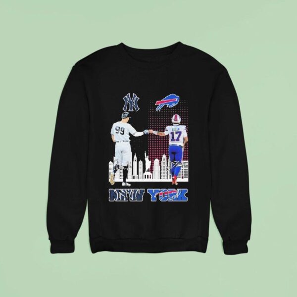 Aaron Judge And Josh Allen New York Yankees X Buffalo Bills Skyline Signatures Sweatshirt