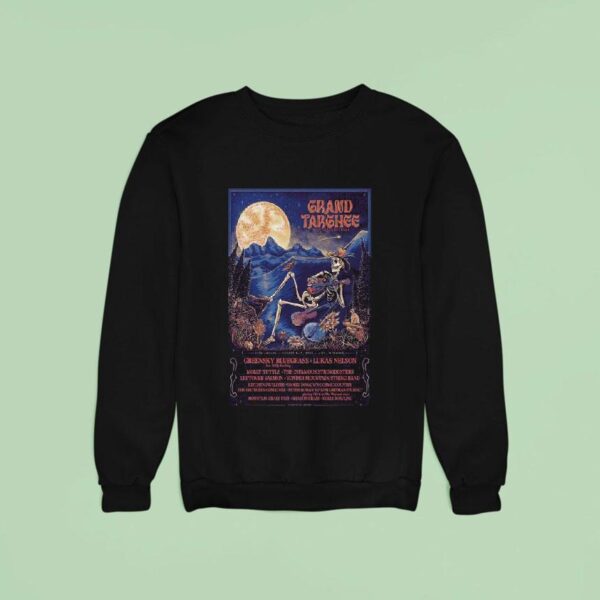 Annual Targhee Bluegrass Festival In Alta Wy Aug Th Skeleton Guitar Sweatshirt