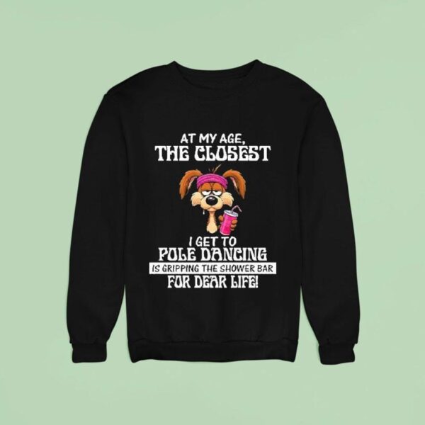 At My Age The Closest I Get To Pole Dancing Is Gripping The Shower Bar For Dear Life Sweatshirt