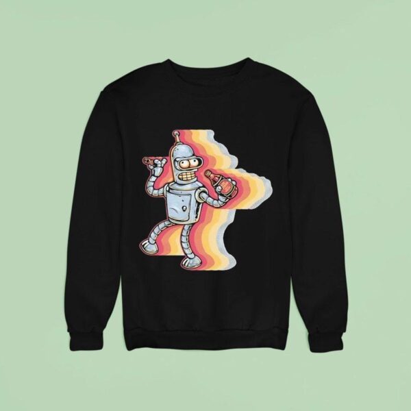 Bender From Futurama Sick Of Non Robots Sweatshirt