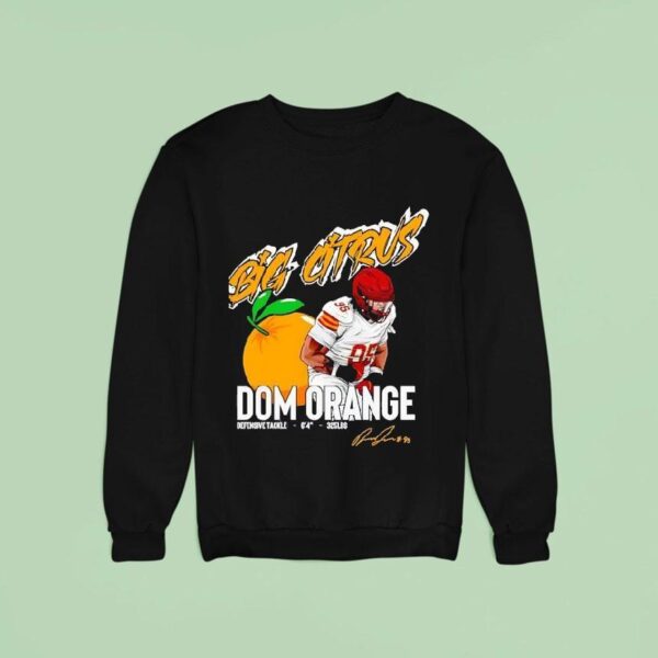 Big Citrus Dom Orange Iowa State Cyclones Football Player Signature Sweatshirt