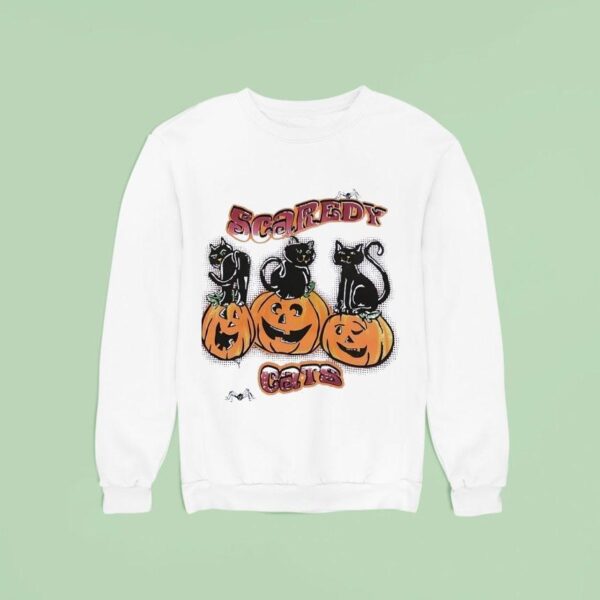 Black Cat Scaredy Cats Pumpkin Halloween Sweatshirt