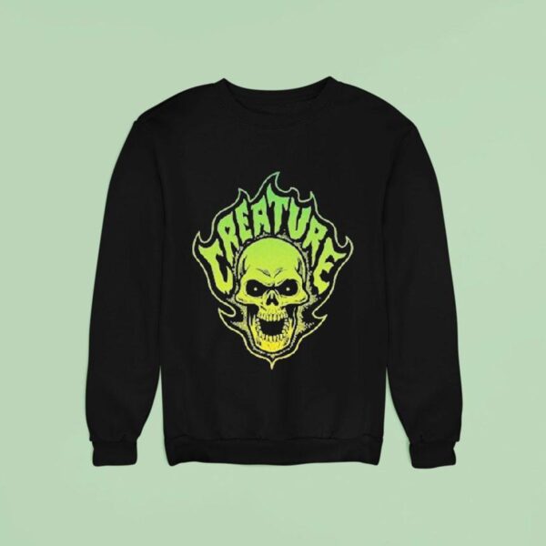 Bonehead Creature Flame Skull Sweatshirt