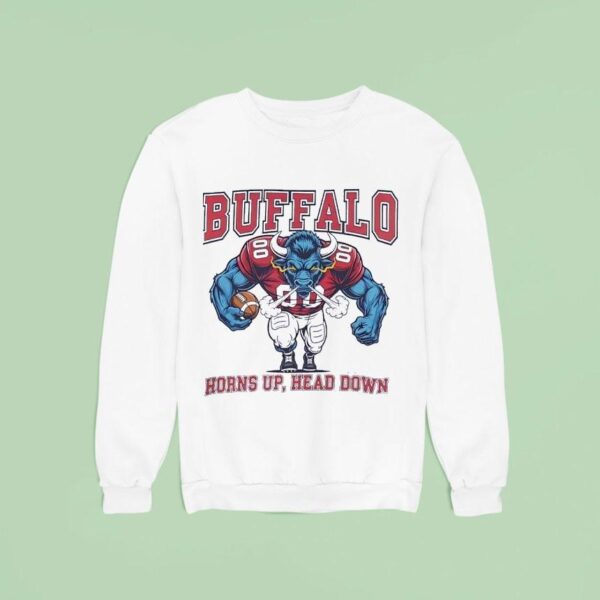 Buffalo Horns Up Head Down Buffalo Bills Football Sweatshirt