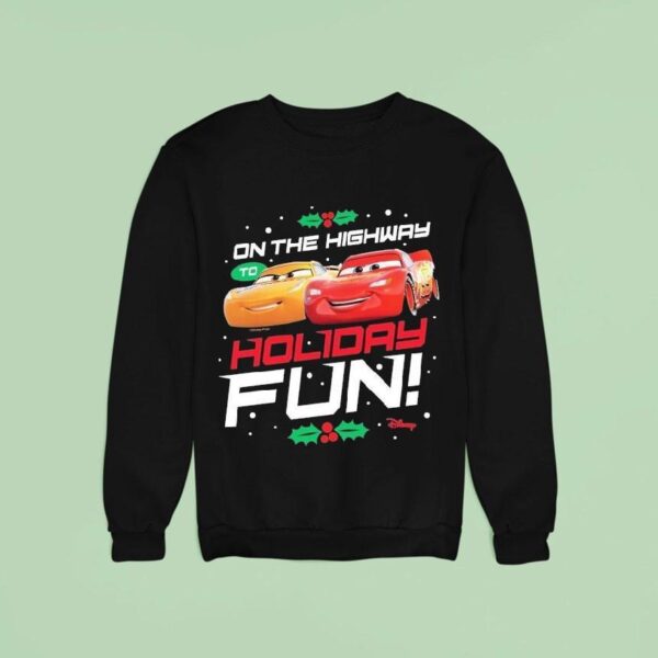 Cars On The Highway To Holiday Christmas Disney Sweatshirt