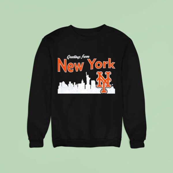 City Skyline Greatings From New York Mets Sweatshirt