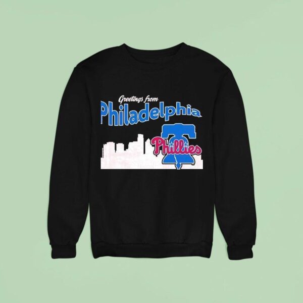 City Skyline Greatings From Philadelphia Phillies Sweatshirt