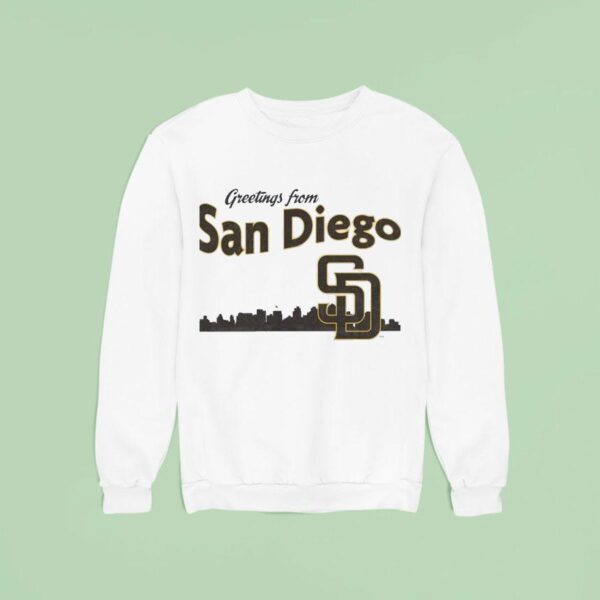 City Skyline Greatings From San Diego Padres Sweatshirt