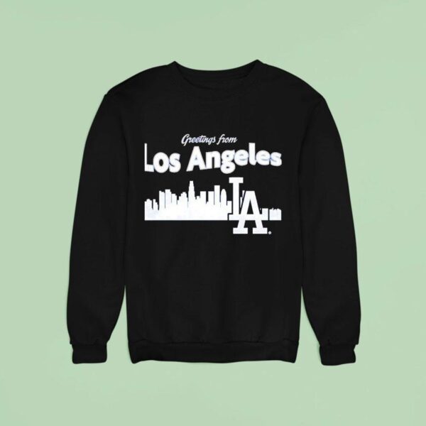 City Skyline Greetings From Los Angeles Dodgers Sweatshirt