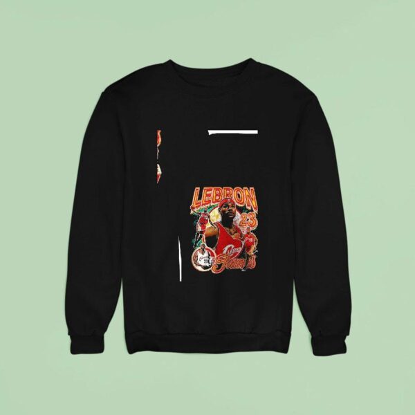 Cleveland Cavaliers Lebron James Just A Kid From Akron Graphic Vintage Sweatshirt