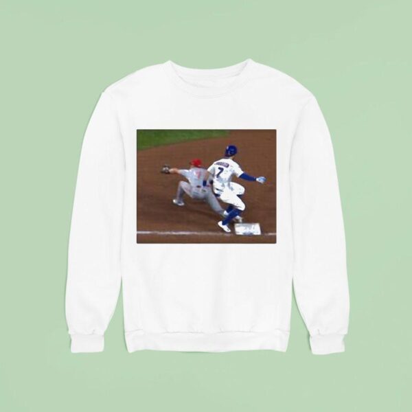 Dansby Swanson Mis Stepped First Base Chicago Cubs Sweatshirt