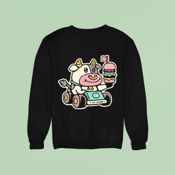 Drew Wise Fast Food Cow Sweatshirt