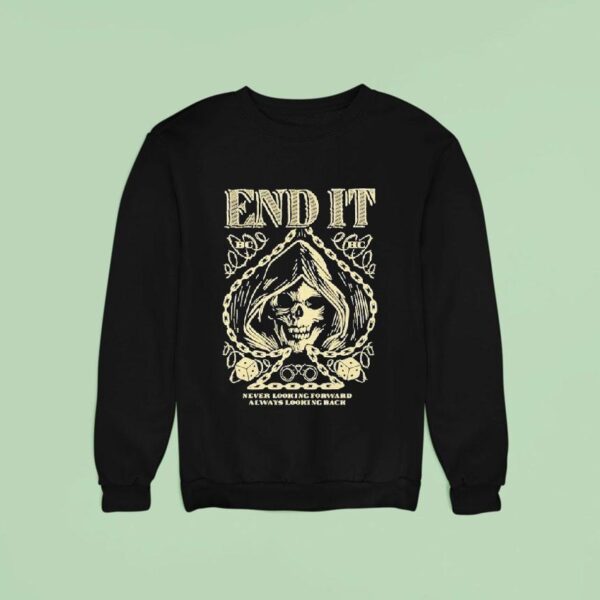 End It Never Looking Forward Always Looking Back Spade Reaper Sweatshirt