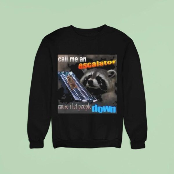 Escalator Cause I Let People Down Raccoon Sweatshirt