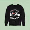 Fingers Up Fck Carney Canada Maple Leaf Sweatshirt
