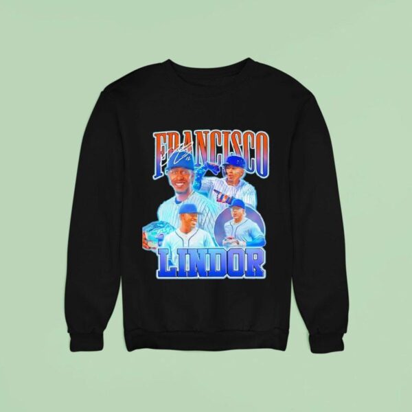 Francisco Lindor New York Mets Baseball Signature Sweatshirt