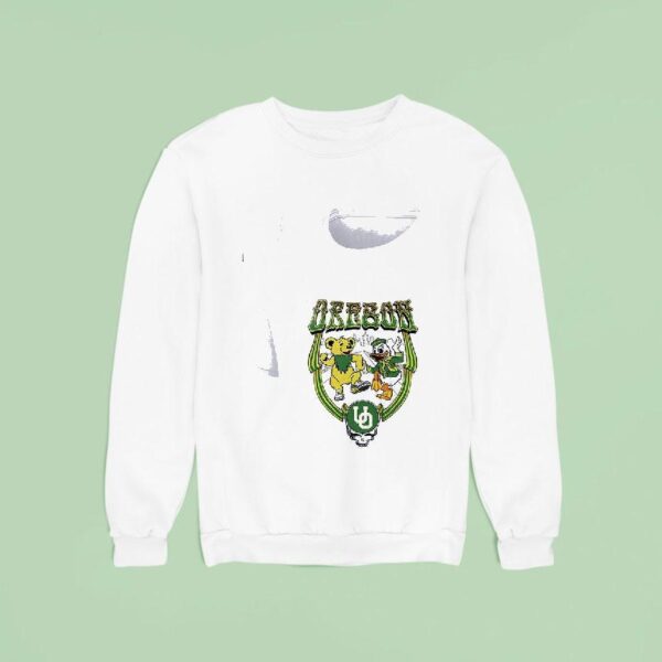 Grateful Dead X Oregon Ducks Yellow Bear And Mascot To Autzen Sweatshirt