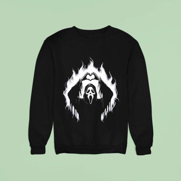 Halloween Scary Face Horror Creepy Ghost Heart Hands Spooky Sweatshirt