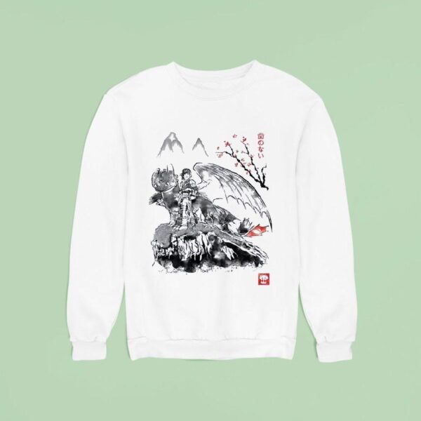 Hiccup And Toothless In Japanese Sumi E Style Sweatshirt