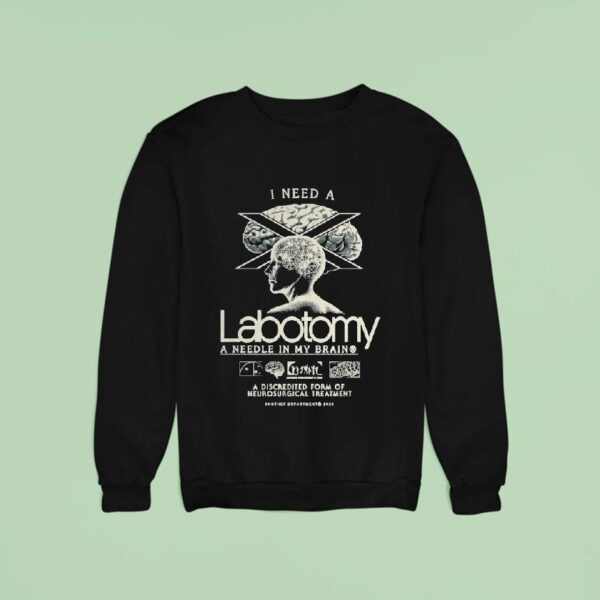 I Need A Lobotomy A Needle In My Brain A Discredited Form Of Neurosurgical Treatmen Sweatshirt