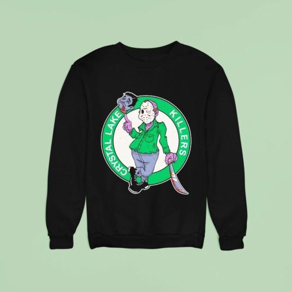 Jason Voorhees In The Style Of The Boston Celtics Logo Sweatshirt