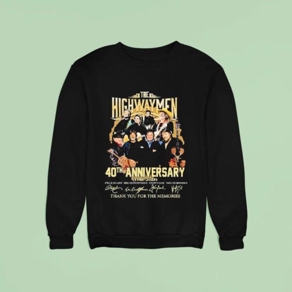 Johnny Cash Willie Nelson Waylon Jennings And Kris Kristofferson The Highwaymen Th Anniversary Thank You For The Memories Sweatshirt