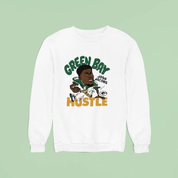 Josh Jacobs Hustle Green Bay Packers Football Signature Cartoon Sweatshirt
