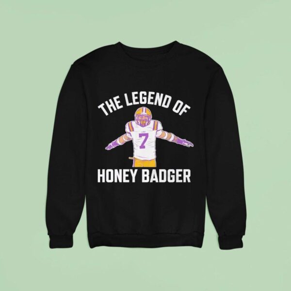 Lsu Tigers Football Tyrann Mathieu Legend Of Honey Badger Sweatshirt