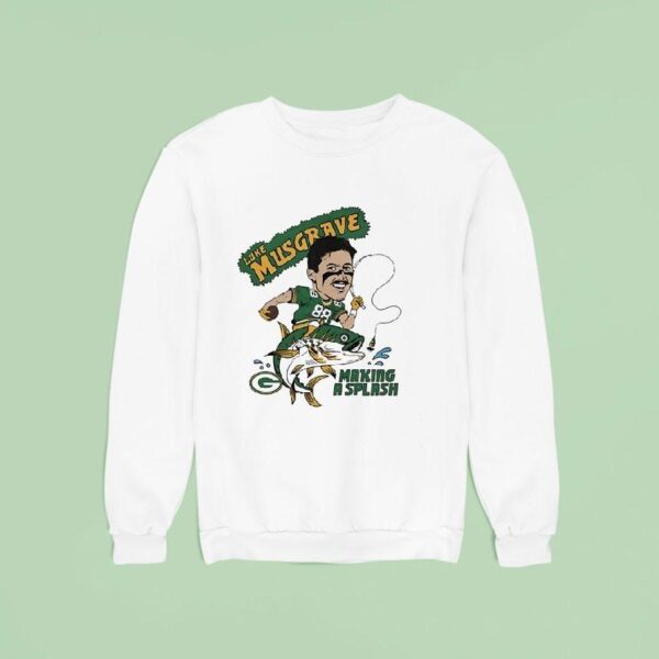 Luke Musgrave Making A Splash Green Bay Packers Football Cartoon Sweatshirt
