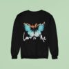 Maroon Love Is Like Flaming Butterfly Sweatshirt