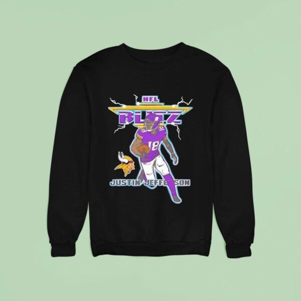 Minnesota Vikings Nfl Blitz Justin Jefferson Football Sweatshirt