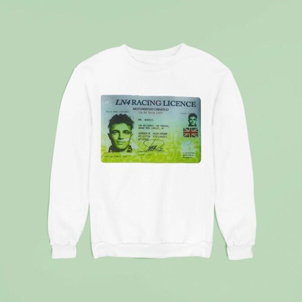 Mr Norris Ln Racing Licence Motorsport Driver Id Sweatshirt