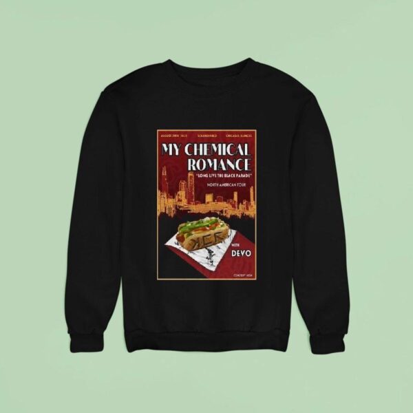 My Chemical Romance August Concert Chicago Il With Devo Sweatshirt