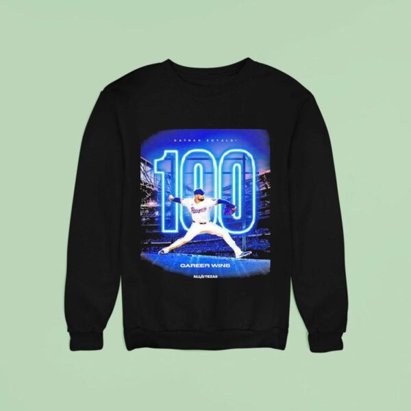 Nathan Eovaldi Texas Rangers Milestone At Globe Life Field In Texas Career Wins Mlb Sweatshirt