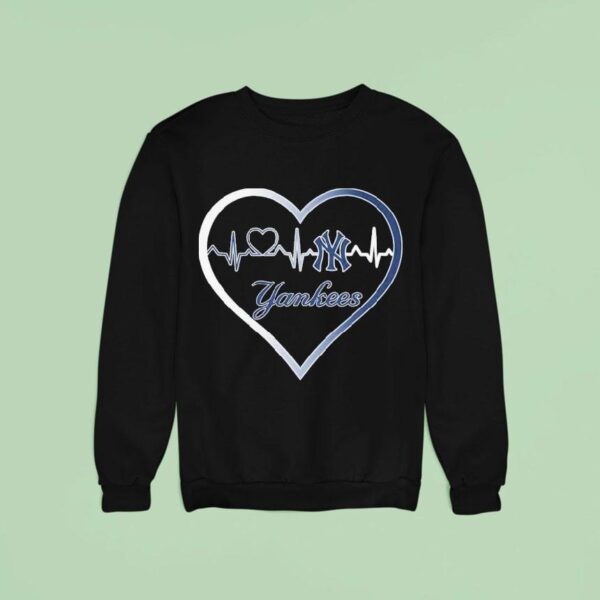 New York Yankees Pinstripes In My Pulse Heartbea Sweatshirt