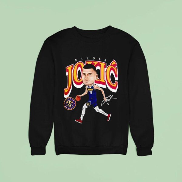 Nikola Jokic Denver Nuggets Basketball Cartoon Signature Sweatshirt